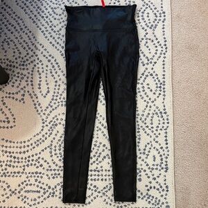 SPANX Black Faux Leather Leggings